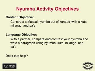 Nyumba Activity Objectives