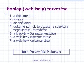 Honlap (web-hely) tervezése