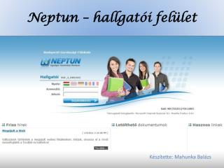 Neptun – hallgatói felület