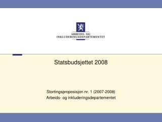 Statsbudsjettet 2008