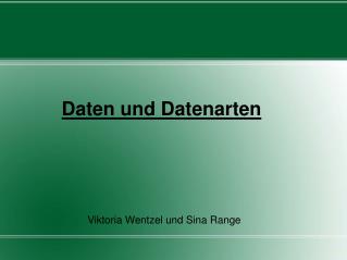 Daten und Datenarten