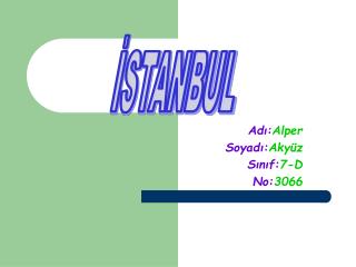 Adı: Alper Soyadı: Akyüz Sınıf: 7-D No: 3066