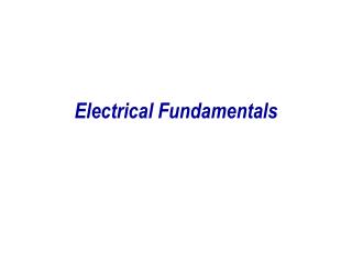 Electrical Fundamentals