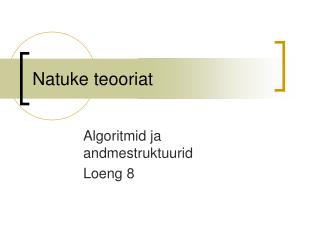 Natuke teooriat