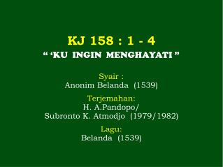 KJ 158 : 1 - 4