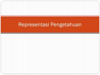 Representasi Pengetahuan