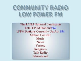 Community Radio low Power Fm