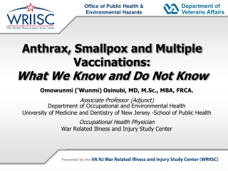 Anthrax, Smallpox and Multiple Vaccinations: What We Know and Do Not Know