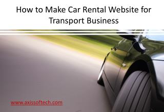How to Make Car Rental Website for Transport Business