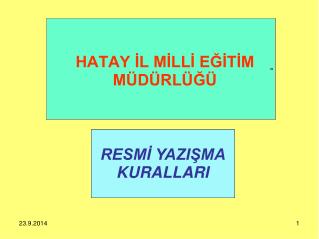 HATAY İL MİLLİ EĞİTİM MÜDÜRLÜĞÜ