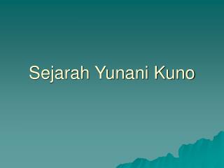 Sejarah Yunani Kuno