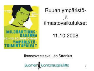 Ruuan ympäristö- ja ilmastovaikutukset 11.10.2008