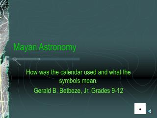 Mayan Astronomy