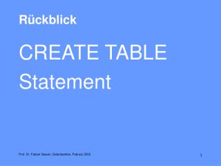 Rückblick