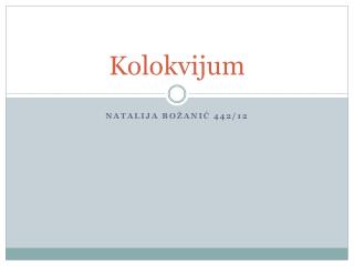 Kolokvijum