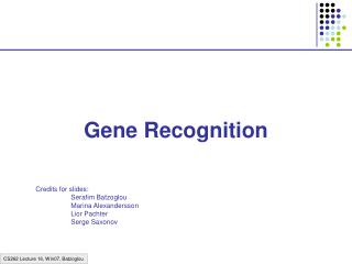 Gene Recognition