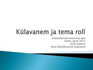 Külavanem ja tema roll