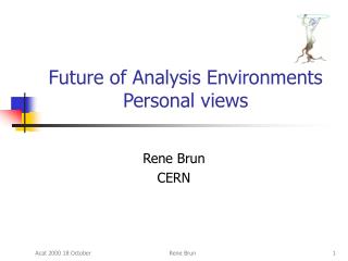 Future of Analysis Environments Personal views