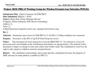 Project: IEEE P802.15 Working Group for Wireless Personal Area Networks (WPANs)