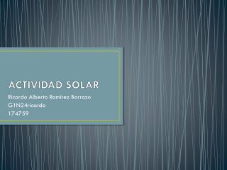 ACTIVIDAD SOLAR