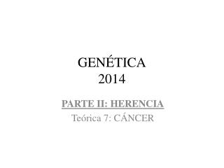 GENÉTICA 2014