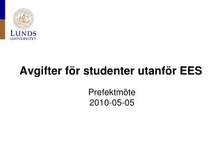 Avgifter för studenter utanför EES