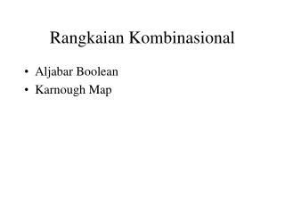 Rangkaian Kombinasional