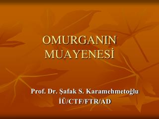 OMURGANIN MUAYENESİ