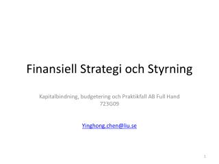 Finansiell Strategi och Styrning