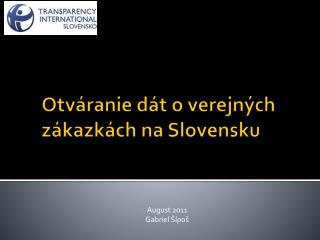 Otv áranie dát o verejných zákazkách na Slovensku