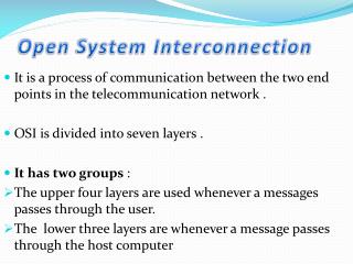 Open S ystem Interconnection