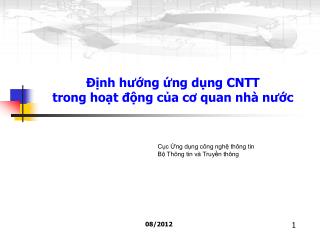 Định hướng ứng dụng CNTT trong hoạt động của cơ quan nhà nước