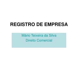 REGISTRO DE EMPRESA