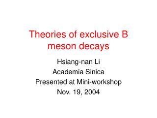 Theories of exclusive B meson decays