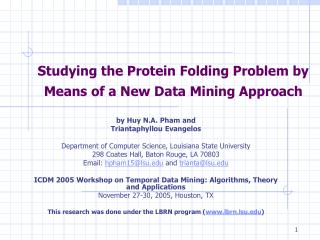 Studying the Protein Folding Problem by Means of a New Data Mining Approach