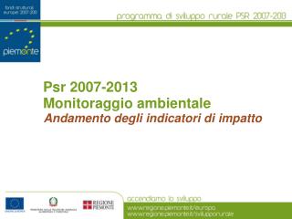 Psr 2007-2013 Monitoraggio ambientale