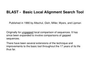 BLAST - Basic Local Alignment Search Tool