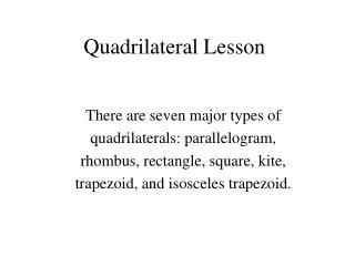 Quadrilateral Lesson