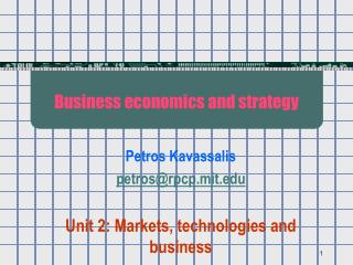 Business economics and strategy