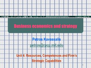 Business economics and strategy