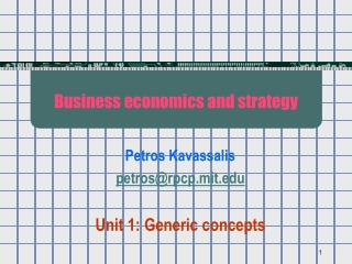 Business economics and strategy