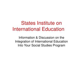 States Institute on International Education