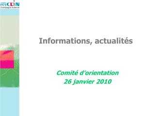 Informations, actualités