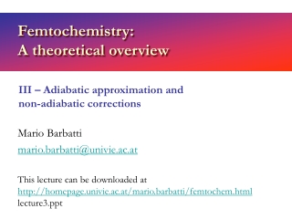 Femtochemistry: A theoretical overview