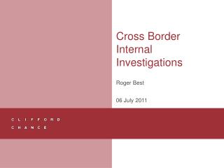 Cross Border Internal Investigations