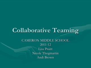 Collaborative Teaming