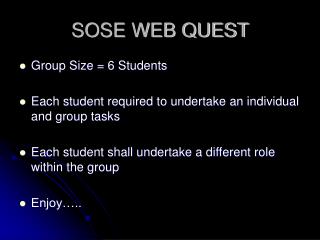 SOSE WEB QUEST