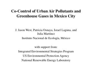 Co-Control of Urban Air Pollutants and Greenhouse Gases in Mexico City