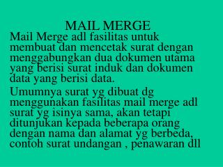 MAIL MERGE