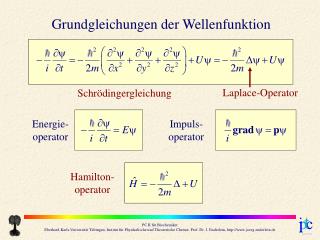 Grundgleichungen der Wellenfunktion